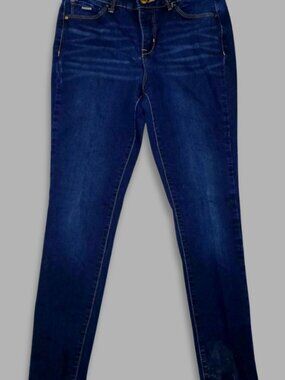 Nine West Jeans Gramercy Skinny Stretch Denim Mid Rise Dark Blue Wash Women’s